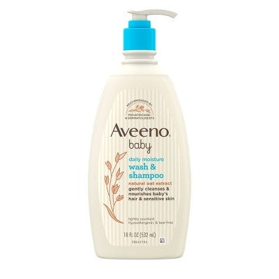 Aveeno Baby Daily Moisture Body Wash & Shampoo, Oat Extract, 12 Fl. Oz - image 1