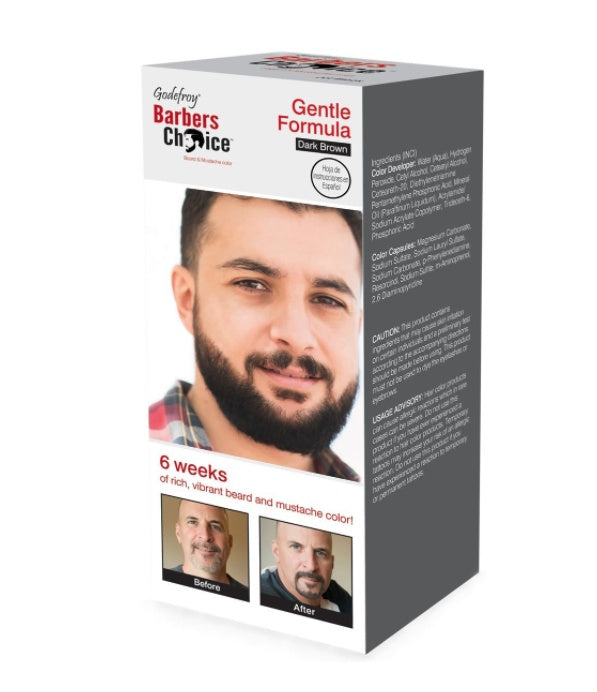 Godefroy Barbers Choice 3 Application Beard and Mustache Dye for Men 6 Weeks of Cover for Gray Facial Hair Dark Brown - image 1
