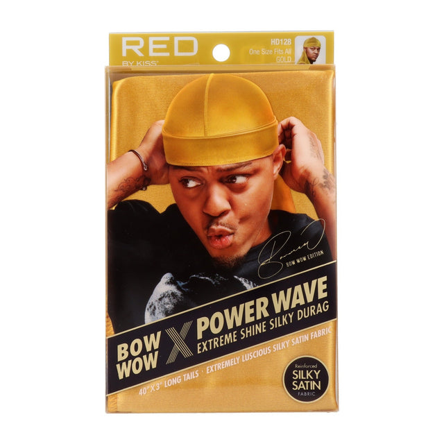 Red by Kiss Power Wave Extreme Shine Silky Durag - Gold - image 1