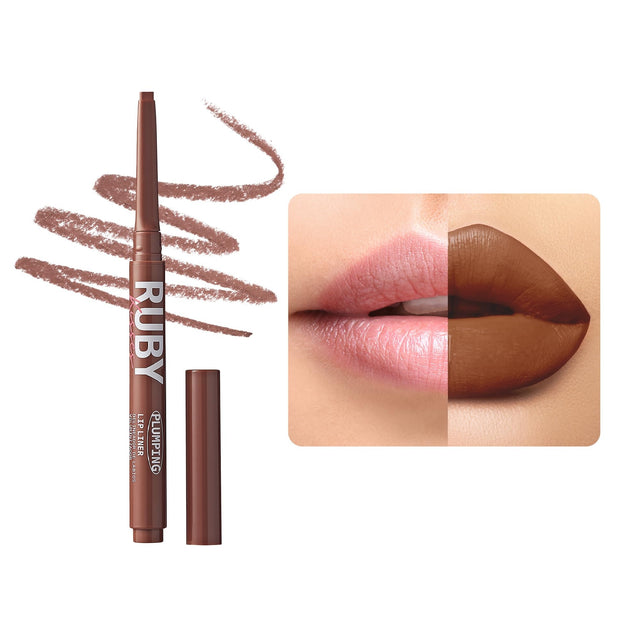 Ruby Kisses Plumping Effect Lip Liner Semi Matte Smudge Proof High Pigment Medium to Full Coverage Makeup Precise Tip Bold Color Lip Plumper - image 1