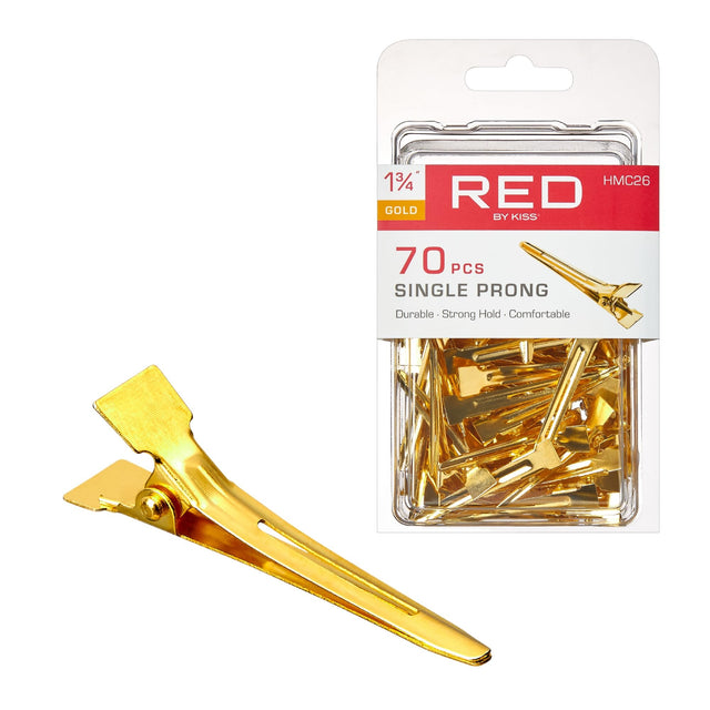 Red by Kiss Gold Metal Hair Clips, Durable Sturdy Hold for Long Lasting Styling & Curl Setting, Rust-Free Hair Pins for Thick & Thin Hair (35, Single - image 1
