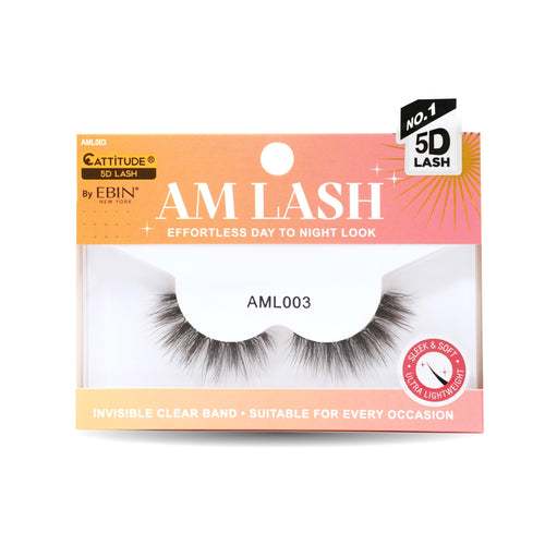 CATTITUDE 5D AM/PM False Eyelashes - Semi-Bold Volume Style, Soft Faux Mink & Ultra Lightweight, Invisible Clear Band, Easy to Apply, Reusable, Natura - image 1
