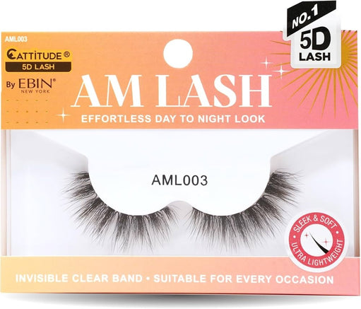 CATTITUDE 5D AM/PM False Eyelashes - Soft Glam Volume Style, Soft Faux Mink & Ultra Lightweight, Invisible Clear Band, Easy to Apply, Reusable, Natura - image 1