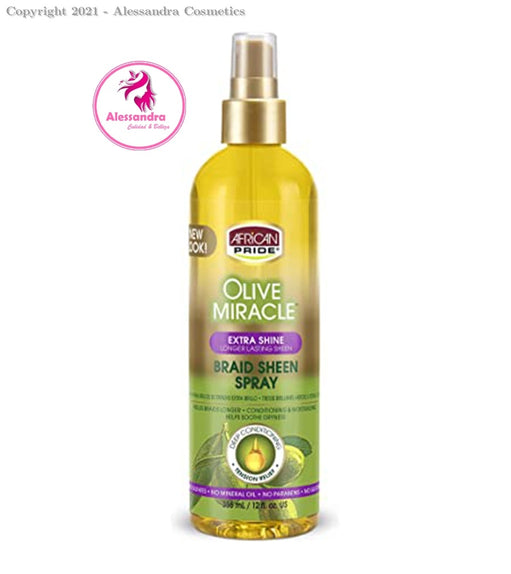 African Pride Olive Miracle Braid Sheen Spray 12oz - image 1