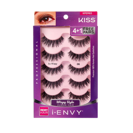 IENVY by KISS So WispyiENVY by KISS So Wispy Eyelashes 5 Pair Multi Pack (KPEM65) (1 PACK) Natural Wispy Style Made with Natural Hair - image 1