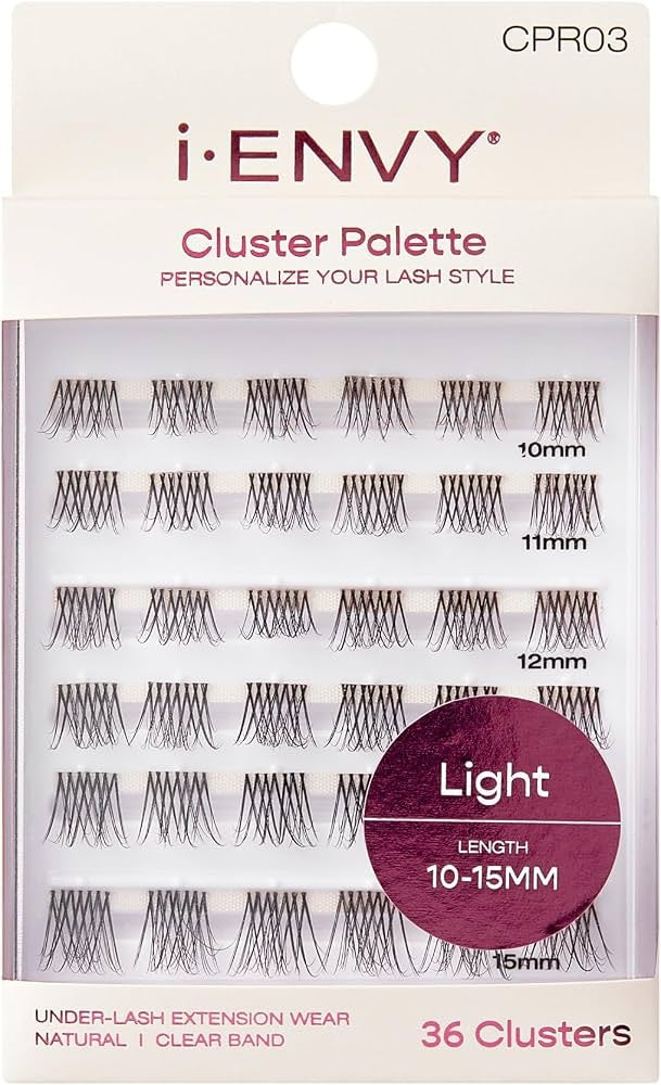 I-ENVY Cluster Palette Lash Refill, DIY Lash Makeup, Clusters False Eyelash, Varied Length, Customizable Under Lash Extension Layering (Light 10-15MM - image 1