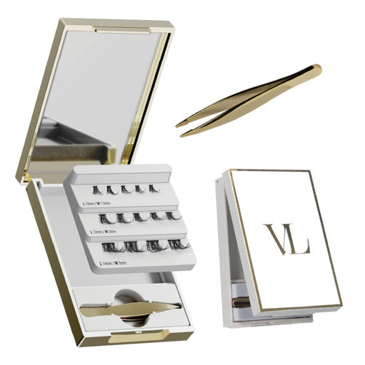 VLuxe Mini Lash Palette with Mirror & Tweezer Applicator, Luxury Lash Cluster Organizer Holder for Eyelash Extension & Fake Lash, Travel Storage Case - image 1