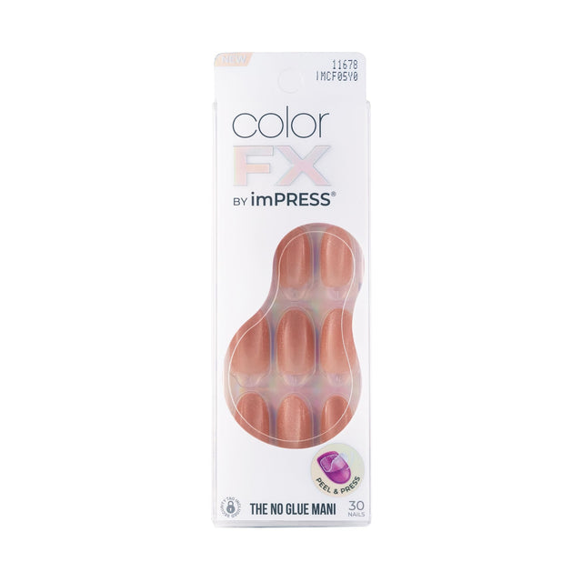 KISS ImPRESS Color FX No Glue Mani 30 Pcs Press on Nails, Medium False Nails, Metallic Chrome & Cat Eye, Peel & Press, Hassle-Free Removal, Includes M - image 1