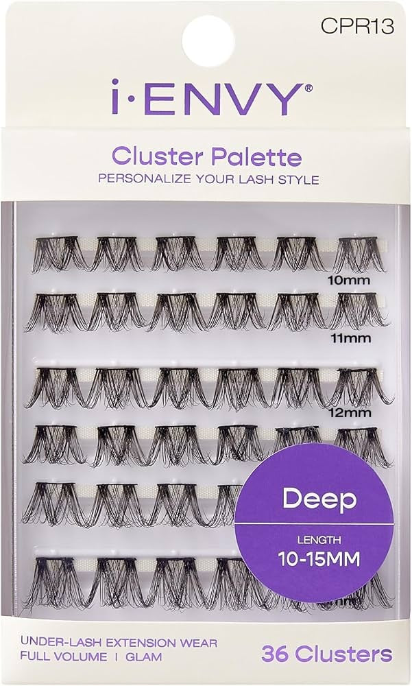 I-ENVY Cluster Palette Lash Refill, DIY Lash Makeup, Clusters False Eyelash, Varied Length, Customizable Under Lash Extension Layering (Deep 10-15MM # - image 1