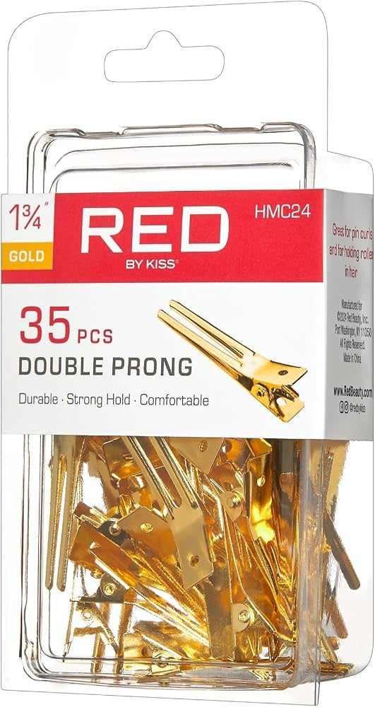 Red by Kiss Gold Metal Hair Clips, Durable Sturdy Hold for Long Lasting Styling & Curl Setting, Rust-Free Hair Pins for Thick & Thin Hair (70, Double - image 1