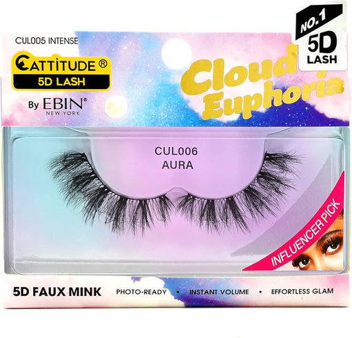 Cattitude 5D Lash Cloud Euphoria Aura - Wispy & Fluffy 5D False Eyelash Styles, Lightweight and Comfortable, Instant Volume and Effortless Glam - image 1