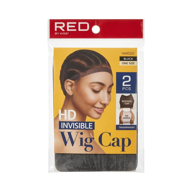 Red by Kiss Stocking HD Invisible Wig Cap 2pcs - Black - image 1