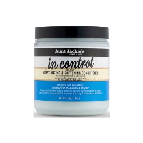 Aunt Jackie's Curls & Coils "in Control" Anti-Poof Moisturizing & Softening Conditioner 15oz - image 1