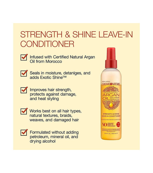 Creme of Nature Argan Oil Strength & Shine Leave-in Conditioner 8.45 Fl Oz - image 1