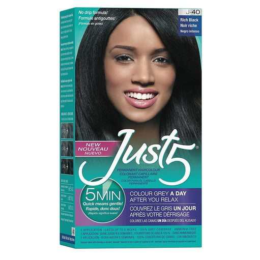 Just 5 Women's Five Minute Permanent Hair Color, J-40 Rich Black - image 1