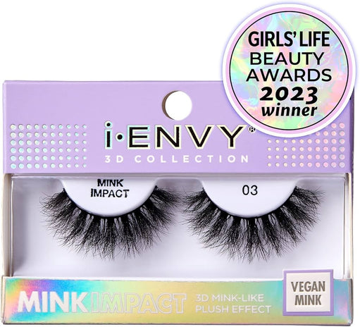 I-Envy False Lashes 3D Mink-Like Plush Impact Natural to Dramatic Vegan Eyelashes - image 1