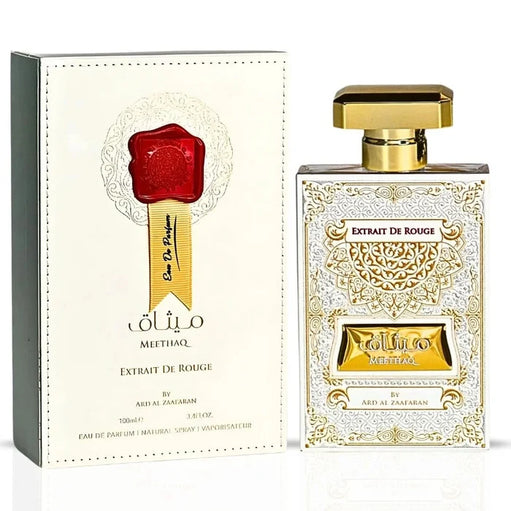 Meethaq Extrait De Rouge Eau de Parfum Spray 100ml (3.4 oz) by Ard Al Zaafaran
