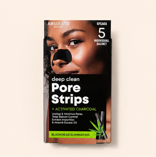 Absolute New York Charcoal Deep Clean Pore Strips Women Make-up Cosmetic Accessories Long-Lasting Formula Ideal for All Skin Types - image 1