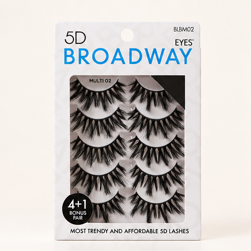 Broadway Eyes Strip False Eyelashes Multipack Fake Eyelashes Natural to Dramatic Look Lash Set 5 Pairs (02) - image 1