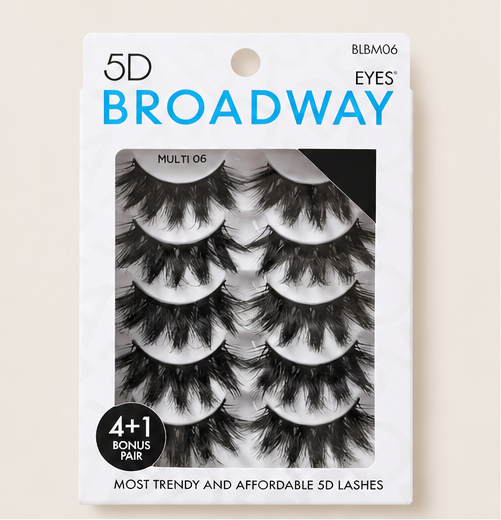 Broadway Eyes Strip False Eyelashes Multipack Fake Eyelashes Natural to Dramatic Look Lash Set 5 Pairs (06) - image 1