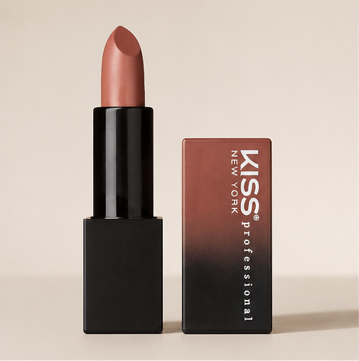 KISS NEW YORK Professional Rich Pigmented Lipstick Smooth Satin Finish Long Lasting Infused with Shea Butter and Vitamin E (Warm Blush) - image 1
