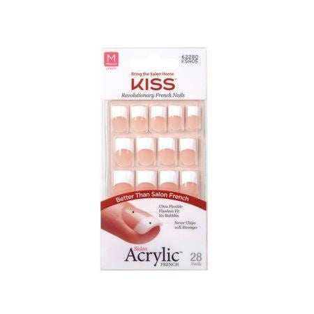 KISS Salon Acrylic French Color Press on Glue Nails - Like Me - image 1