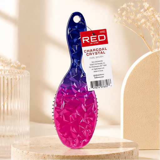 Kiss - Red Crystal Charcoal Oval Paddle Brush - image 1