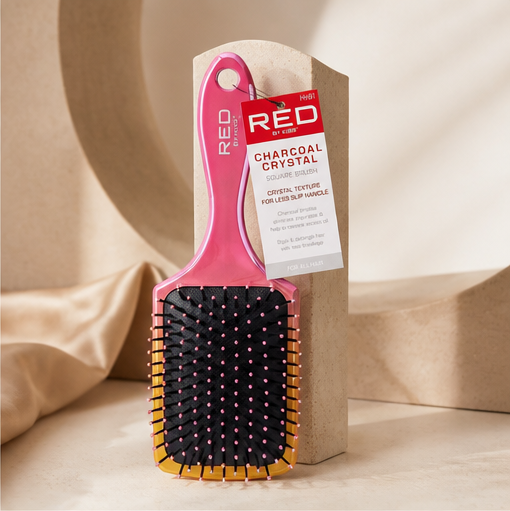 Kiss - Red Crystal Charcoal Square Paddle Brush - image 2