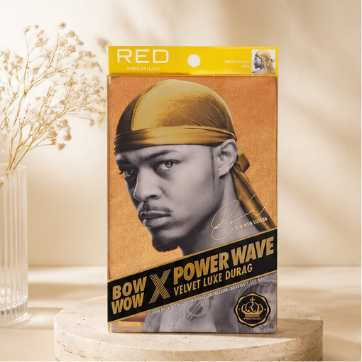 Kiss - Red Power Wave Velvet Durag (gold) - image 1