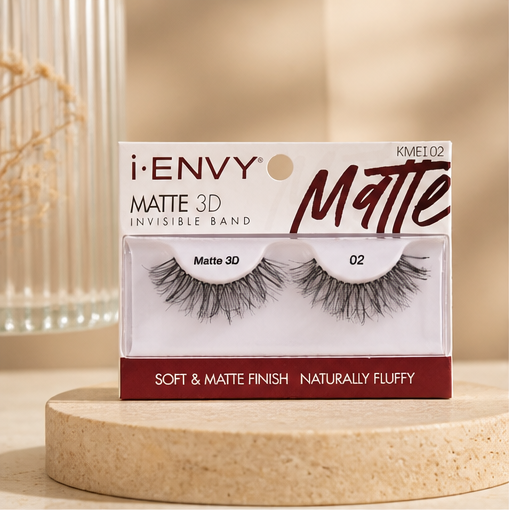 Kiss I Envy Eyelashes Matte 3D Invisible Band - KMEI04 - image 1