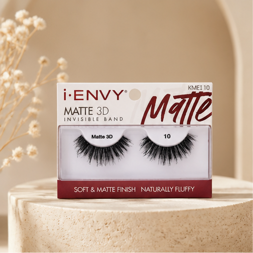 Kiss I Envy Eyelashes Matte 3D Invisible Band - KMEI10 - image 1