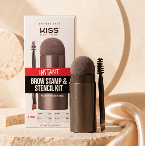 Kiss New York Professional Instant Brow Stamp and Stencil Kit Powder Stamp Eyebrow Shaping Kit (Dark Brown) - image 2