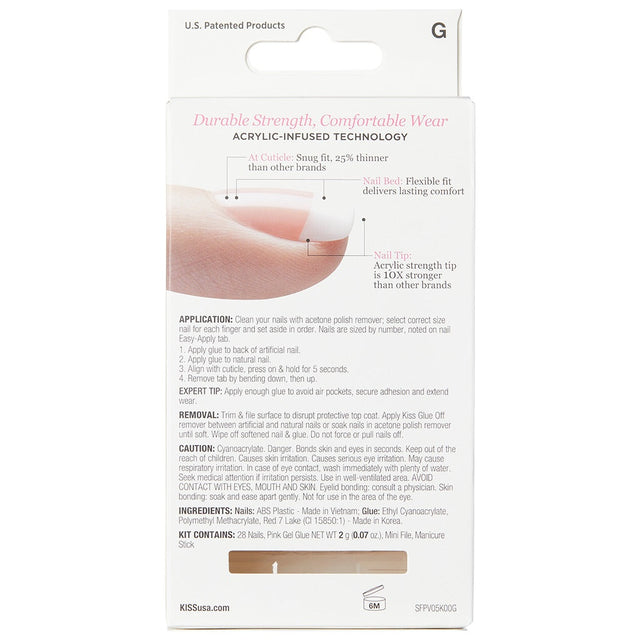 Kiss Salon Acrylic French, 1 Pack, 28CT, Crush Hour - image 1