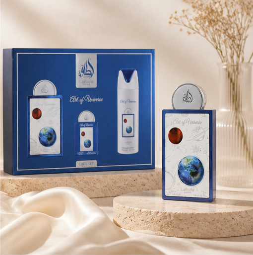 Lattafa Pride Art of Universe for Unisex 3 Piece Gift Set (3.4 Fl Oz EDP + 0.65 Fl Oz EDP + 6.67 Fl Oz Deo) - image 2