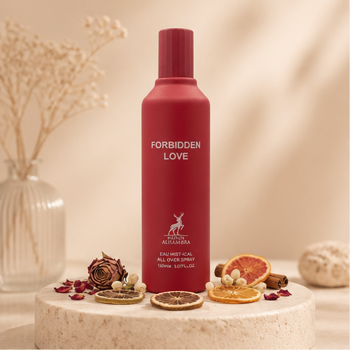 Maison Alhambra Forbidden Love - Nutty, Fruity, Sweet, Warm - All Over Spray Long-Lasting Fragrance for Unisex, 5.07 Ounce / 150 Ml - image 1