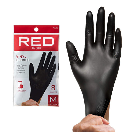 Red By Kiss Vinyl Gloves Large - image 1