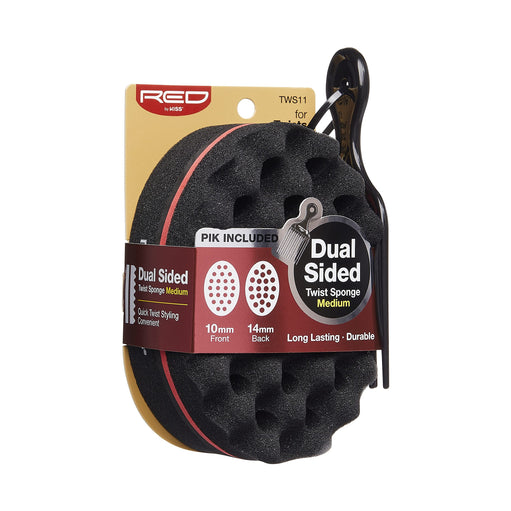 Red by Kiss Dual Sided Twist Sponge Medium Hair Brush with Pik - image 1