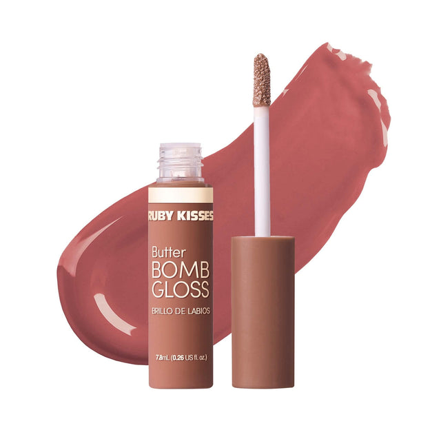 Ruby Kisses Lip Gloss Butter Bomb Gloss Non-Sticky Lip Gloss Vitamin E Natural Nude Lip Makeup - 7.8mL (0.26 US Fl.oz) (Blind Date) - image 1