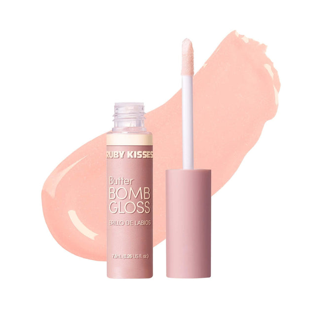 Ruby Kisses Lip Gloss Butter Bomb Gloss Non-Sticky Lip Gloss Vitamin E Natural Nude Lip Makeup - 7.8mL (0.26 US Fl.oz) (Fairy) - image 1