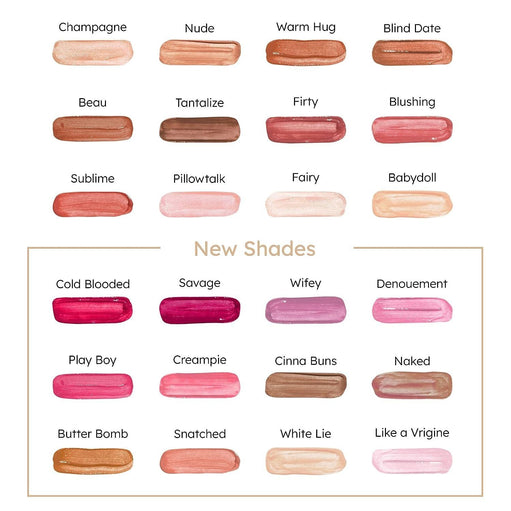 Ruby Kisses Lip Gloss Butter Bomb Gloss Non-Sticky Lip Gloss Vitamin E Natural Nude Lip Makeup - 7.8mL (0.26 US Fl.oz) (White Lie) - image 1