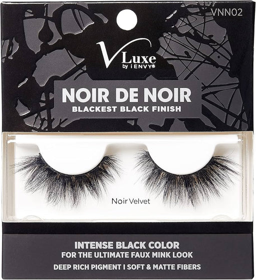 V-Luxe Noir De Noir False Eyelashes Blackest Black Finish Weightless Volume and Curl False Lashes Soft & Matte Fibers (Noir Velvet) - image 1
