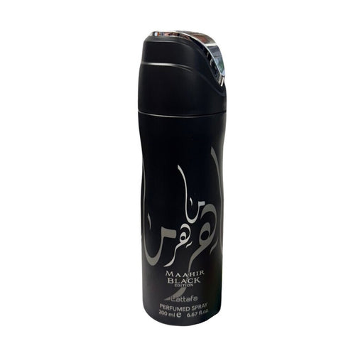 Lattafa Maahir Black Edition - Spicy, Leathery, Woody, Amber - Perfumed Deodorant Spray for Everyone, 6.67 Ounce / 200 Ml - image 1