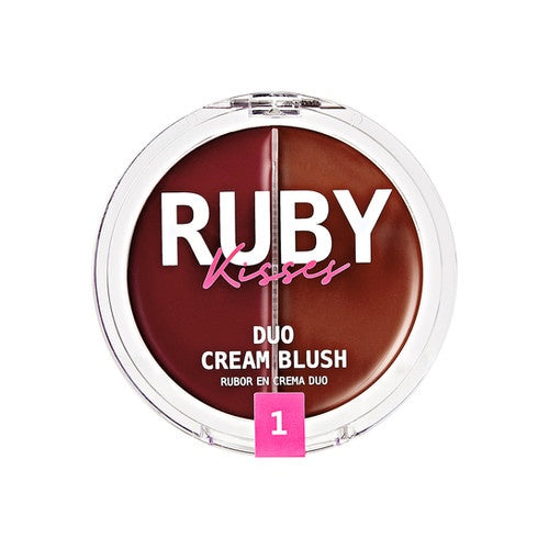Ruby Kisses Duo Cream Blush, Smooth, Natural-Looking, Long-Lasting Face Makeup Blush for Cheeks, Lips, and Eyes, Buildable and Blendable, Infused with - image 1
