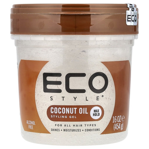 Eco Style, Styling Gel, Max Hold, All Hair Types, Coconut Oil, 16 Oz (454 G) - image 1