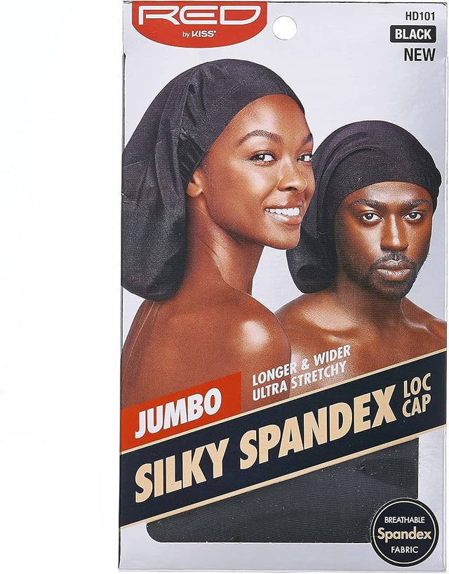 Unisex Silky Spandex Loc Cap, Dreadlocks & Braids Cap, Shower Cap, Sleep Cap, Black (X-Long) - image 1