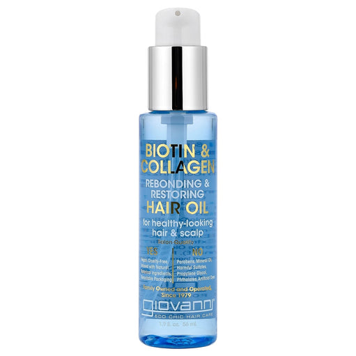 Giovanni Cosmetics, Biotin and Collagen Rebonding Restoring and Hair Oil, 1.9 Oz - image 1