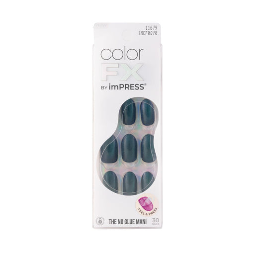 KISS ImPRESS Color FX No Glue Mani 30 Pcs Press on Nails, Medium False Nails, Metallic Chrome & Cat Eye, Peel & Press, Hassle-Free Removal, Includes M - image 1