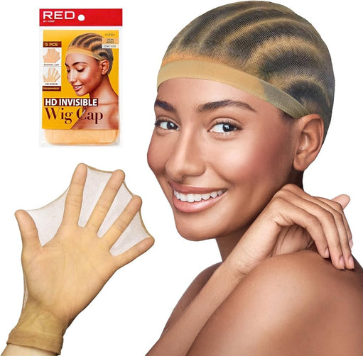 Red by Kiss HD Invisible Wig Cap, Ultra-Thin & Natural Blending, Extra Elasticity & Comfortable, Transparent Wig Essentials (Dark Beige, 2 Pcs) - image 1