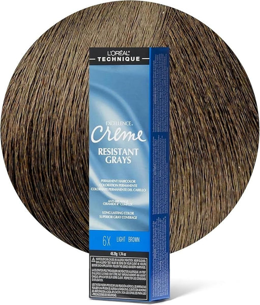 L Oreal Excellence Resistant Gray Permanent Creme Haircolor (Color : 6X - Light Brown) - image 1