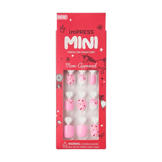 KISS ImPRESS No Glue Mani 30 Pcs Press on Toenails, Hot Pink Stick on Extension False Nails for Toes, Peel & Press Easy Apply, Hassle-Free Removal, In - image 1